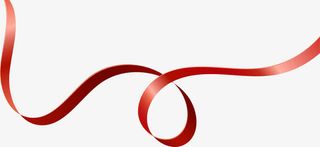 红色线条绸带免抠