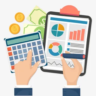 扁平化计算账目的手臂矢量免抠