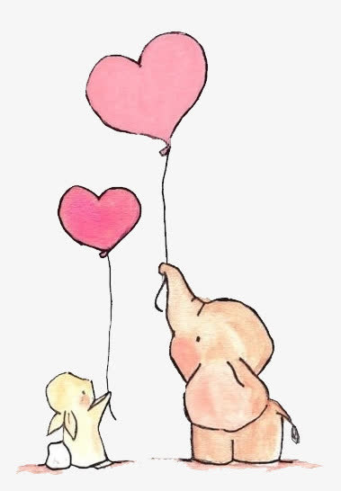 卡通布偶卡通元素 卡通大象和小免抠