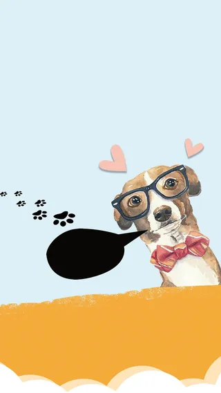 蓝色手绘宠物店PSD分层H5背景素材高清