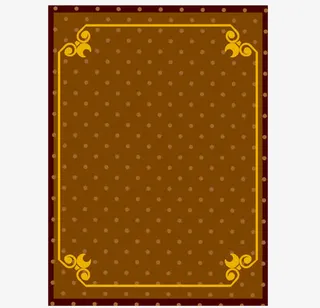 矢量土黄色复古宫廷卡片边框 花免抠