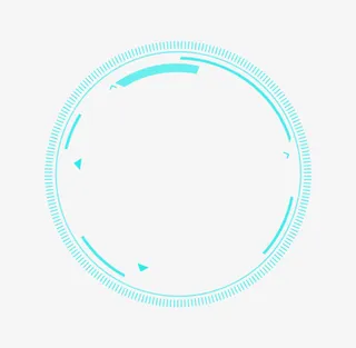 蓝色科技圆形装饰免抠