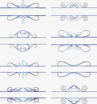 宝石蓝欧式标题框免抠