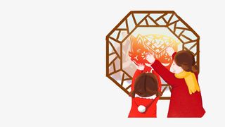 贴春联的场景免抠