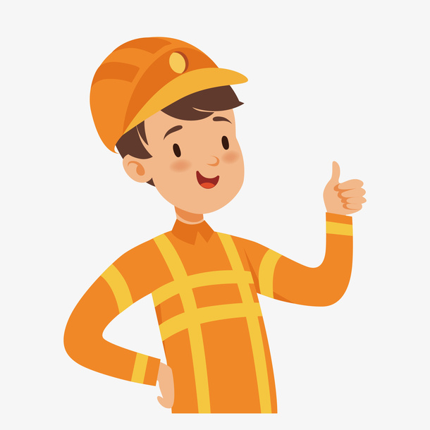 卡通扁平化快递小哥PNG免抠