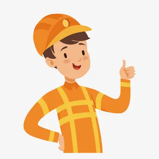 卡通扁平化快递小哥PNG免抠