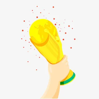 卡通足球世界杯奖杯矢量素材免抠