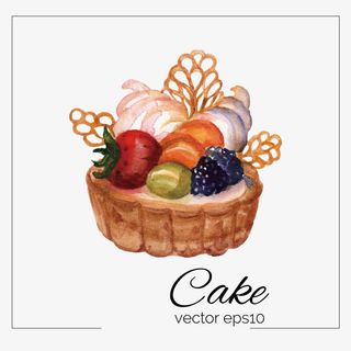 手绘水果蛋糕免抠