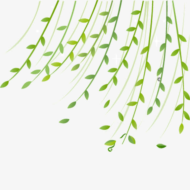 春天漂浮柳叶免抠素材免抠