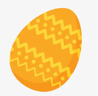复活节橙色条纹彩蛋免抠