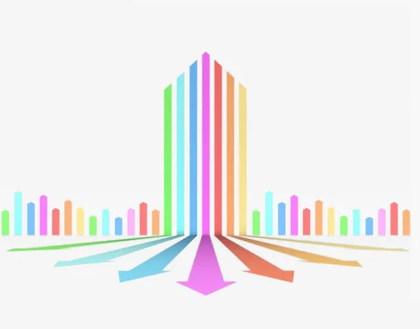 七彩箭头素材免抠