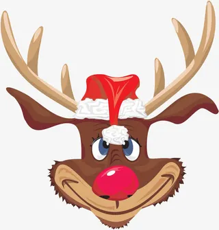 卡通麋鹿头素材免抠