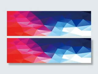 红蓝渐变几何色块免抠