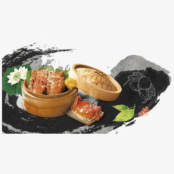 大闸蟹美食免抠