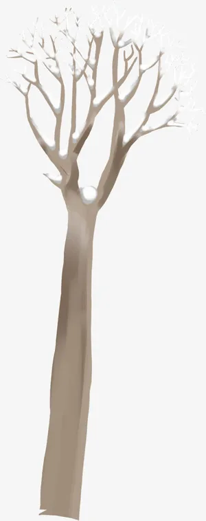 白色可爱树枝卡通免抠