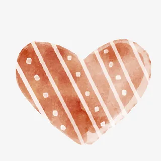 棕色卡通爱心矢量图免抠