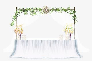 白色森系签到区婚礼免抠