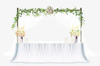 白色森系签到区婚礼免抠