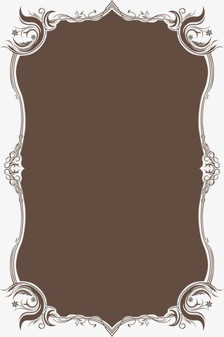 棕色花纹婚礼标签免抠