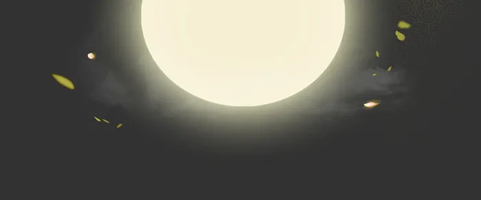 元宵月亮梦幻黑色banner背景高清