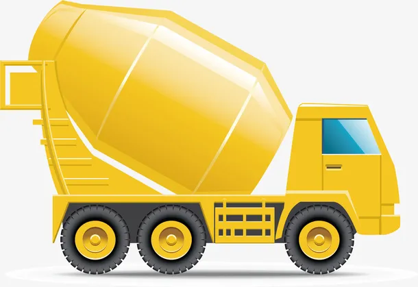 水泥搅拌车卡通手绘免抠