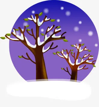 冬日雪景免抠