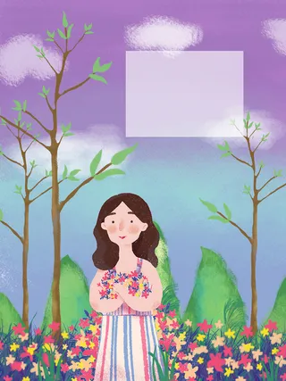 卡通手绘女王大人女生节海报素材高清