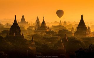 建筑物热气球摄影免抠