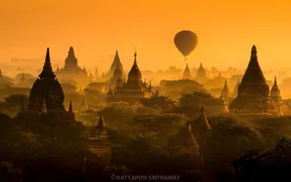 建筑物热气球摄影免抠