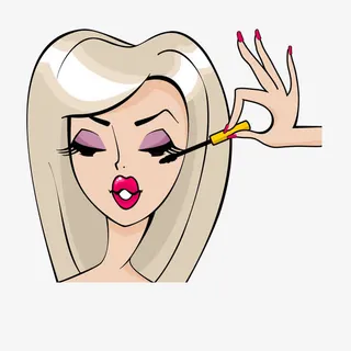矢量刷睫毛膏的美女免抠
