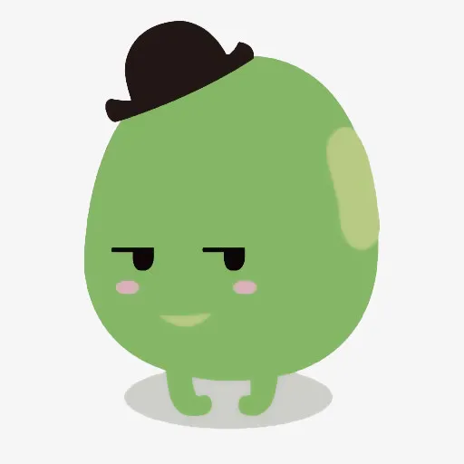 卡通戴帽子的绿豆免抠