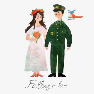 卡通手绘情侣免抠