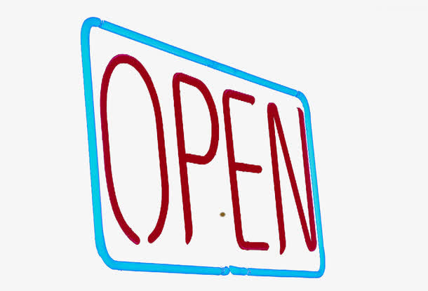 OPEN荧光招牌字免抠