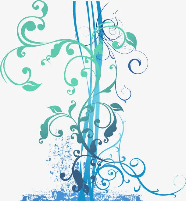 潮流树枝线条免抠