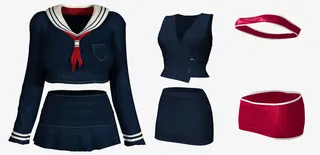 水手服校服泳衣素材免抠免抠