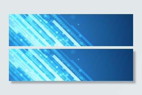 蓝色科技数字商务banner高清