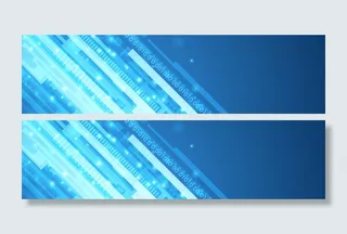 蓝色科技数字商务banner高清