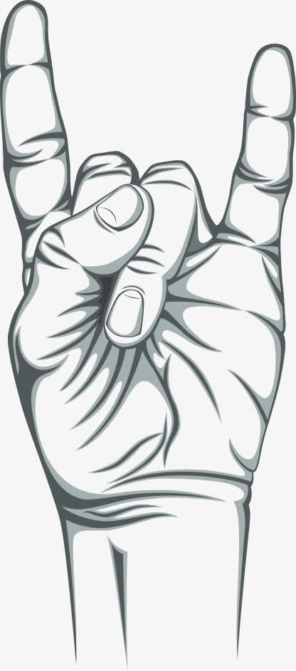 矢量黑色节日手势免抠