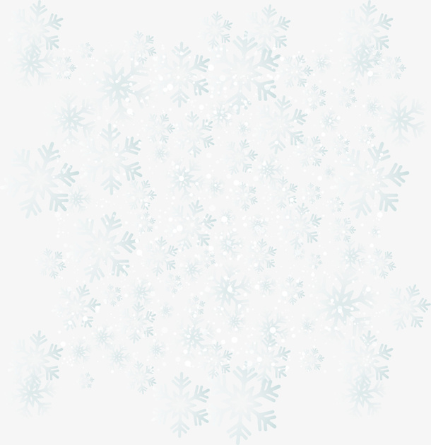 冬季美丽蓝色雪花免抠