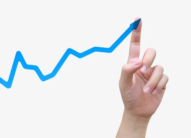 手指触碰上升中的箭头免抠
