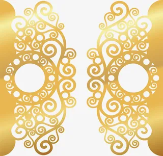 金色包装盒花纹免抠