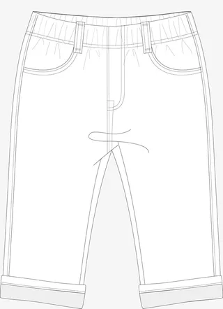 手绘女士休闲长裤素材图免抠