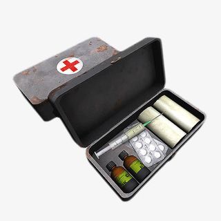 蓝灰色急救包免抠