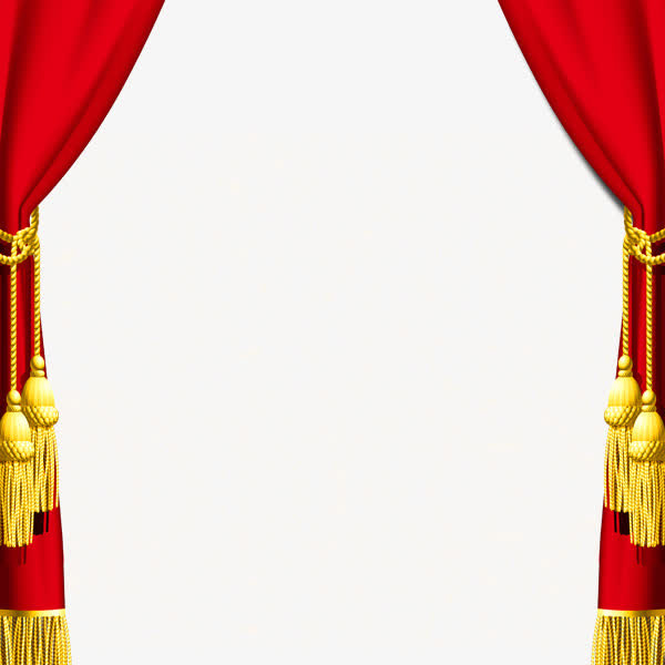 新年红布帘免抠