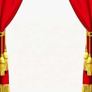 新年红布帘免抠