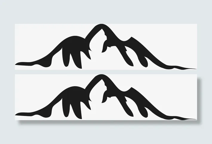简易水墨山峰素材图免抠