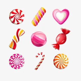 卡通彩虹棒棒糖 手绘3d糖果免抠