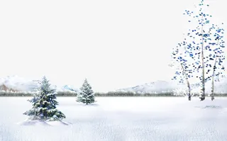 十一月你好雪景banner免抠