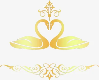 黄色渐变天鹅图标免抠