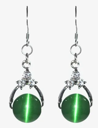 水晶猫眼石民族风耳坠免抠